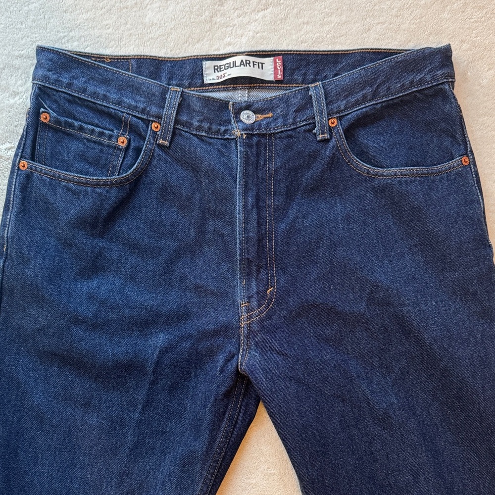 Levi's Men's 505 Regular Fit Blue Jeans W36 L30 - Picture 3 of 8